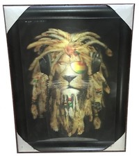 Quadro 3D lenticolare arte arredamento casa effetto profondità stampa leone