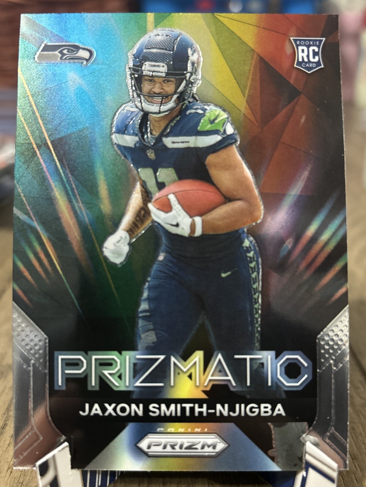 2023 Panini Prizm Prizmatic Green Prizm #1 Jaxon Smith-Njigba Rookie RC