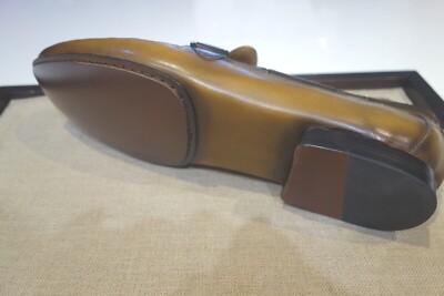 UGO VASARE SPECTATOR LOAFERS SIZE 13 Ugo Vasare Shoe tobacco Brown ish Green Penny Loafer Slip on  main image 3