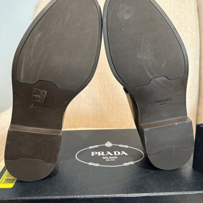 Prada round toe brushed leather oxfords size 6, EU 38,5-39 Prada round toe brushed leather oxfords size 6, EU 38,5-39  main image 2