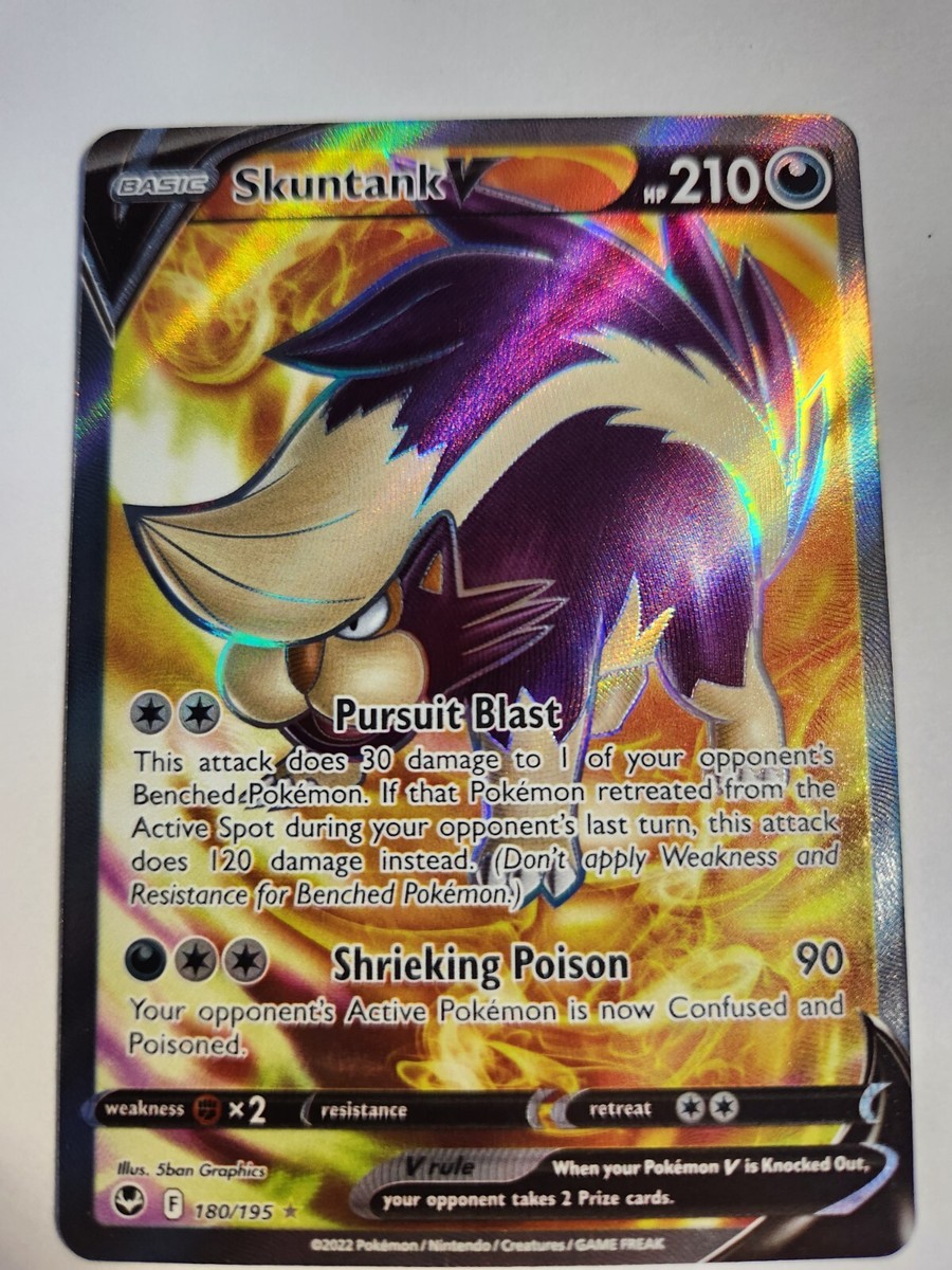 ta‘ο‘mo☆ Skuntank V Full Art Rare - 180/195 Silver Tempest - Pokemon