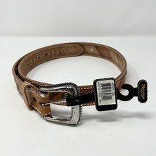 Nocona Mens Tooled Southwest Etched Stamped Western Concho Belt Brown Sz 38