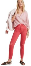 ANTHROPOLOGIE Size 26  PILCRO ULTRA HIGH-RISE SLIM STRAIGHT JEANS  RED