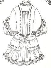 SEWING PATTERN fits 24-24" DOLL DRESS Victorian German French BJD 185