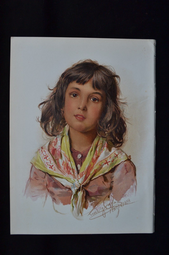 MY LITTLE MODEL LUDWIG PASSINI ORIGINAL ANTIQUE CHROMO-LITHOGRAPH VIRTUE - Picture 3 of 3