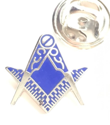 Masonic Square and Compass Crested Enamel Lapel Pin Badge - Picture 2 of 2