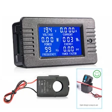 AC Digital Multimeter Ammeter Voltmeter w/LCD Display 80-260V 100A Energy Power