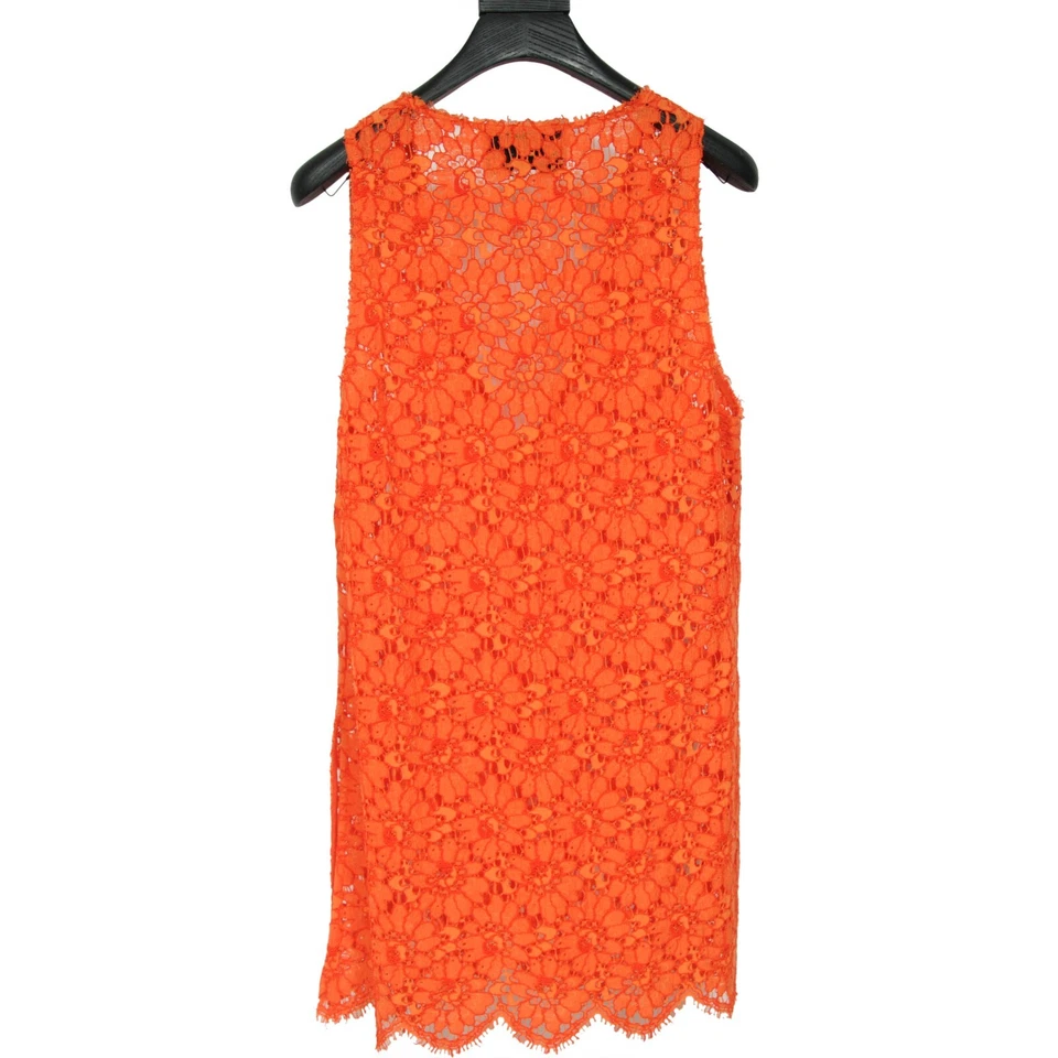 Gucci Womens Orange Floral Embroidered Lace Sleeveless Blouse Size Medium IT 42 - Image 2 of 4