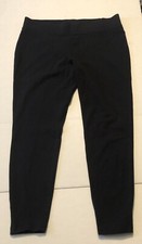 LANDS END Women  s Sz L Black Cropped Leggings GS30CN25