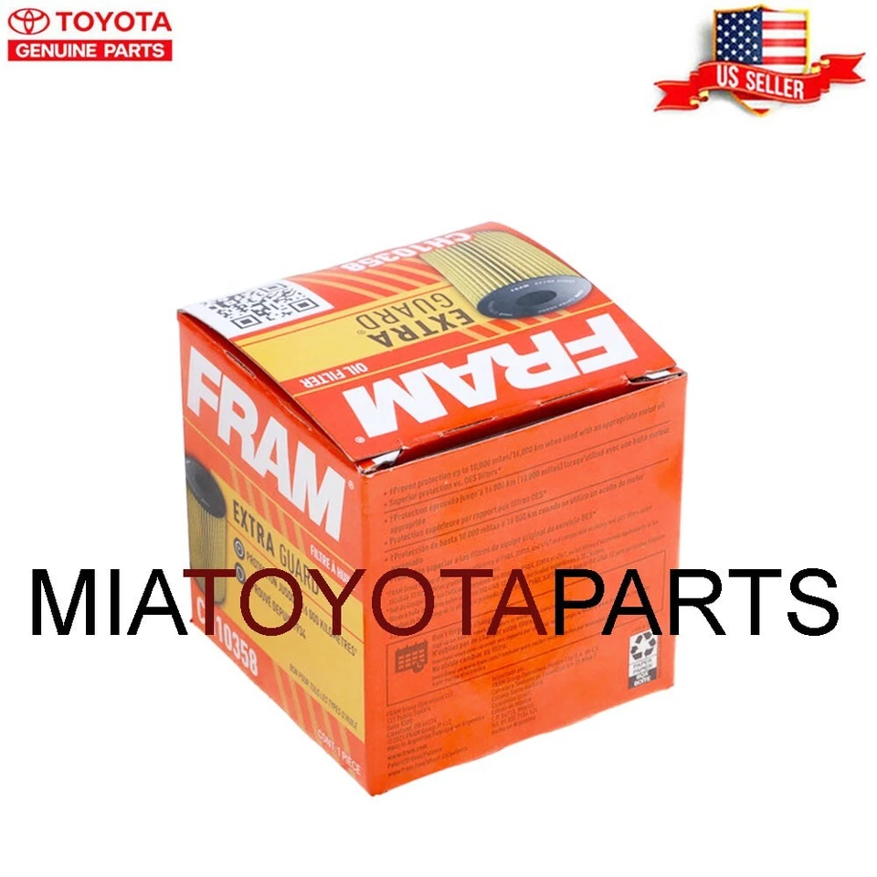 Paquete de 3 filtros de aceite de motor de marco - protector adicional CH10358 para Toyota Lexus Scion Foto 2 de 4
