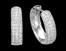 925 ECHT SILBER RHODINIERT *** Zirkonia Ohrringe Creolen 20 mm Ø