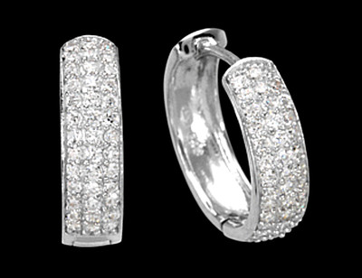 925 ECHT SILBER RHODINIERT *** Zirkonia Ohrringe Creolen 20 mm Ø