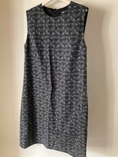 Dolce and Gabbana Dress Shift Floral Black fine wool  UK14, IT 46