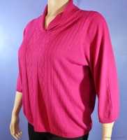 Allison Daley 3x Pink Womens 3/4 Sleeve Shawl Neckline Sweater K2 Allison Daley 3x Pink Womens 3/4 Sleeve Shawl Neckline Sweater K2