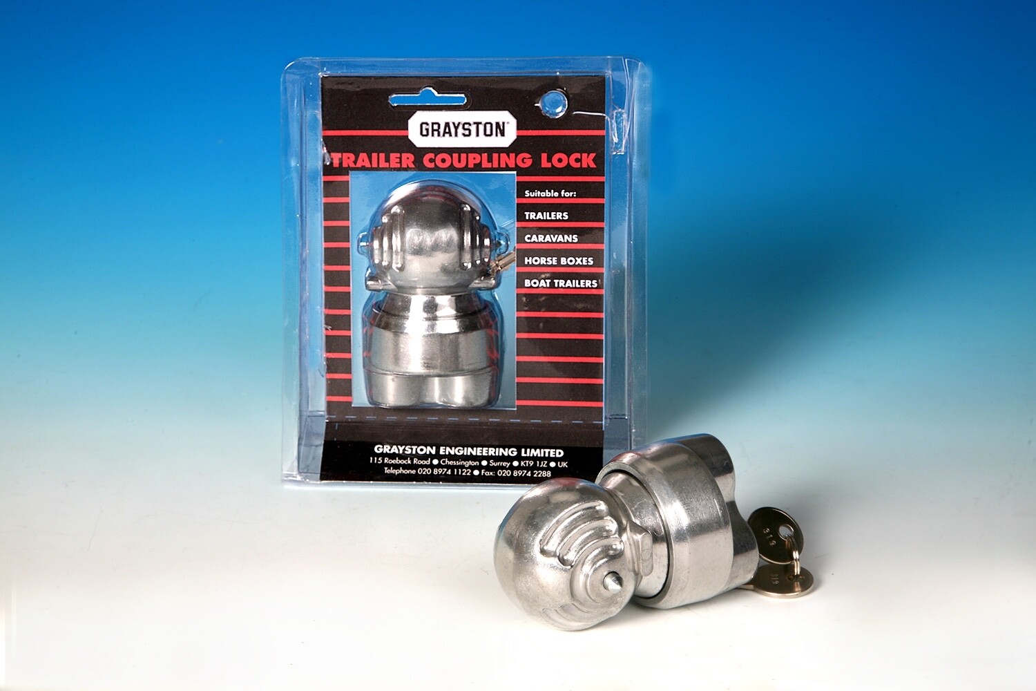 Grayston Caravan Security Trailer Coupling Tow Ball Lock towing Hitch anti-theft