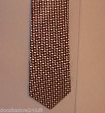 PAUL FREDRICK Black Aqua & White Ovals Design Silk 57" Neck Tie made in USA #149