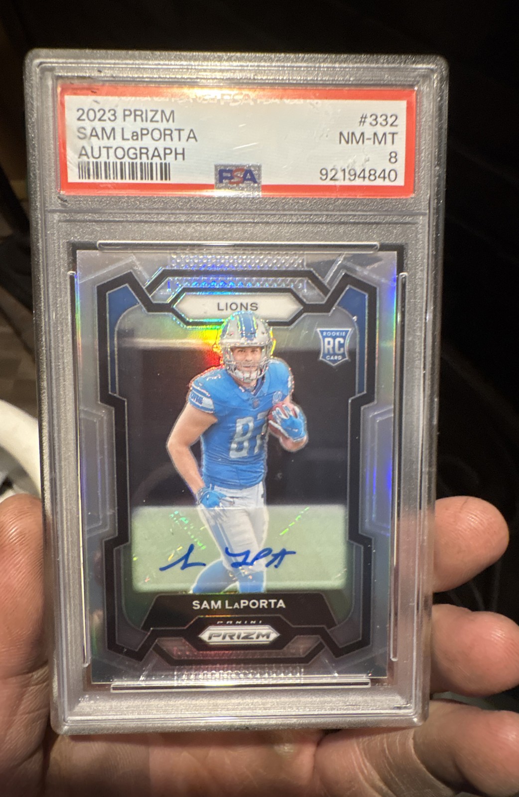 2023 Panini Prizm - Rookies Sam LaPorta #332 Silver Prizm Autographs (AU, RC)
