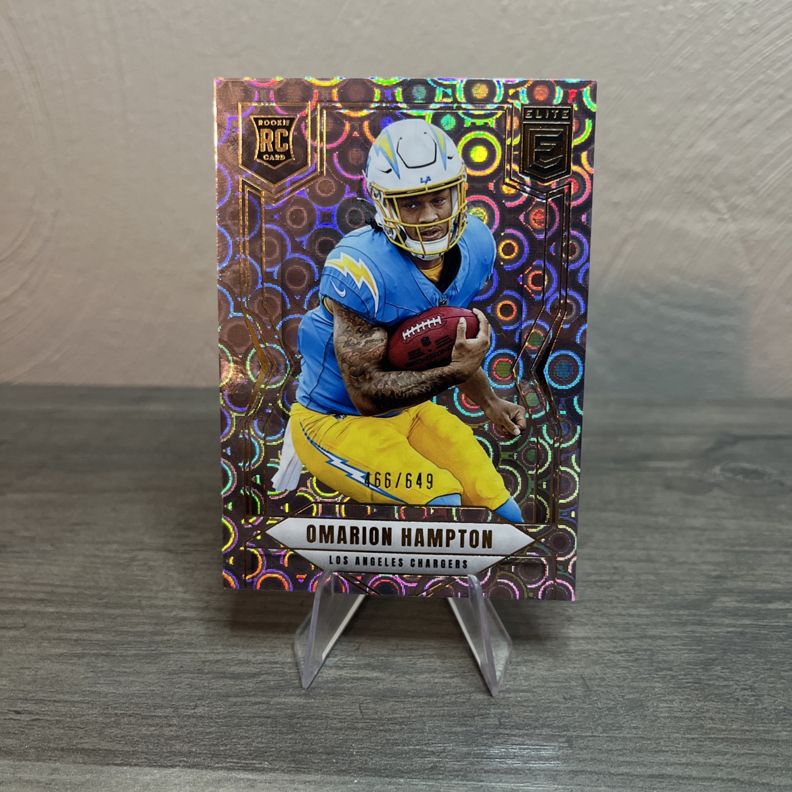 2025 Panini Donruss Elite - Rookies Omarion Hampton #132 Lavender Pyramids /649