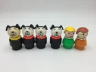 Vintage Lot Of 6 Fisher Price Little People Toys Kids,4-Dogs,2-Kids