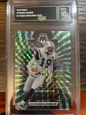 KEYSHAWN JOHNSON #/11 2023 MOSAIC GREEN SWIRL PRIZM GEM MINT GMA 10 JETS
