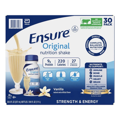 Ensure Original Nutrition Shake Vanilla Strength & Energy 30x8 fl oz Halal