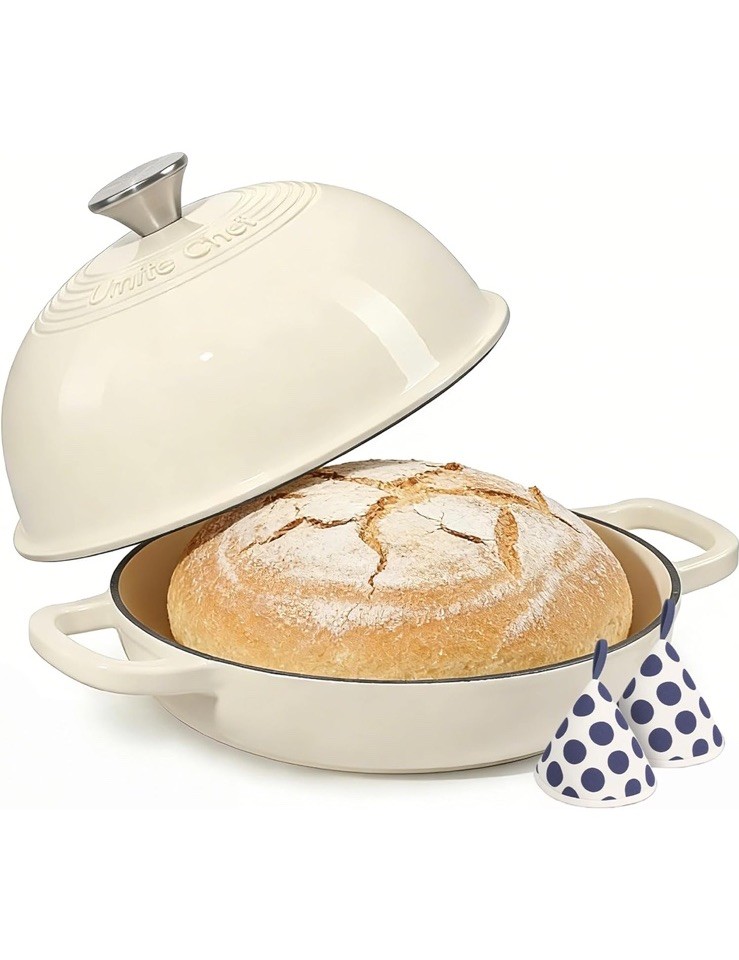 Cast Iron Round Dutch Oven Sourdough Bread Baking