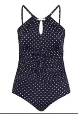 NEW Orig$139 Ruby Ribbon Navy Blue Laguna One Piece Swim Bathing Suit sz 18 NWT