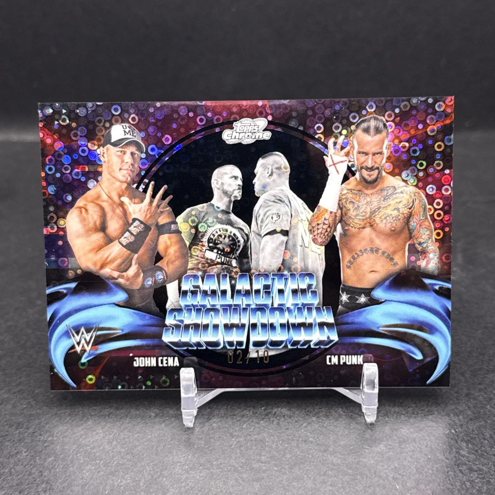 John Cena CM Punk 2026 Topps Cosmic Chrome WWE Galactic Showdown BLACK 2/10 TF1