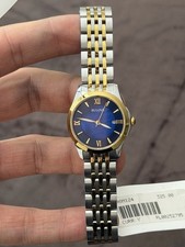 Bulova Women's Two-Tone Stainless Bracelet Blue Dial Quartz Date Watch