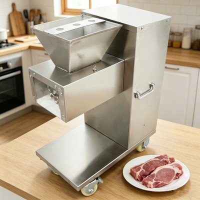 110V Electric Commercial 12mm Meat Slicer Stainless Beef Pork Cutter 1Hp 400Kg/h