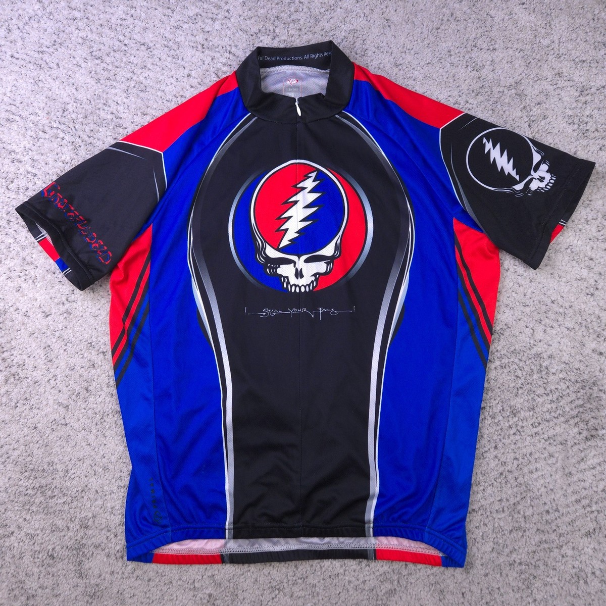 Grateful Dead Cycling Jersey Mens Large Primal 3/4 Zip Short
