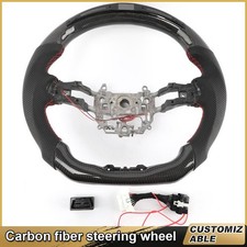 Real Carbonfiber Led Leather Steering Wheel For Honda Civic R-type 20242026