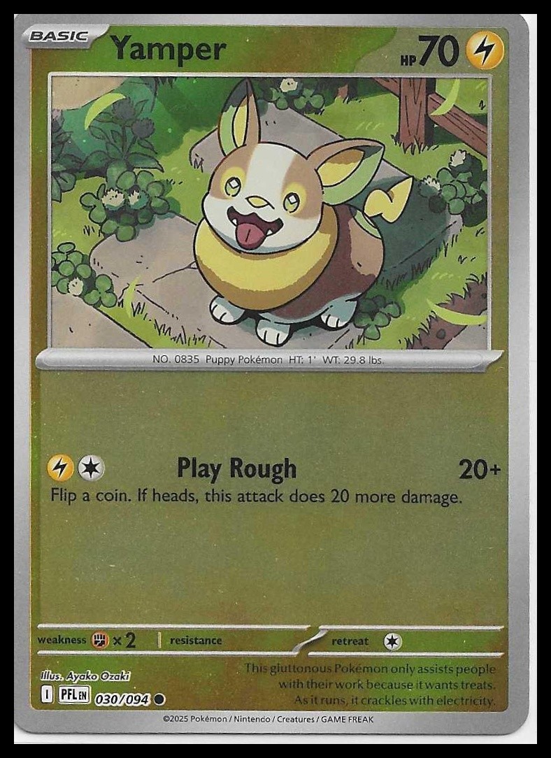 Pokemon Yamper (30/146) Phantasmal Flames NM REVERSE HOLO