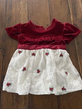 Red Dress With Roses Nicole Miller NY 3-6 Months