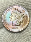 1873 Indian Head Cent Penny, Open 3, Tough Choice AU++ Better Date Variety!