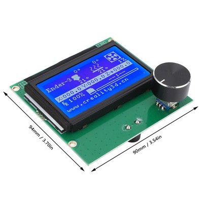3D Printer LCD Display Screen 12864 Blue Control Panel With Ribbon Cable For