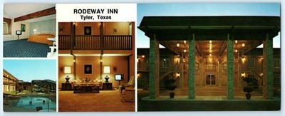 POSTCARD Rodeway Inn of Tyler Texas 2x TV ON Multi-View Home of Rose Festival