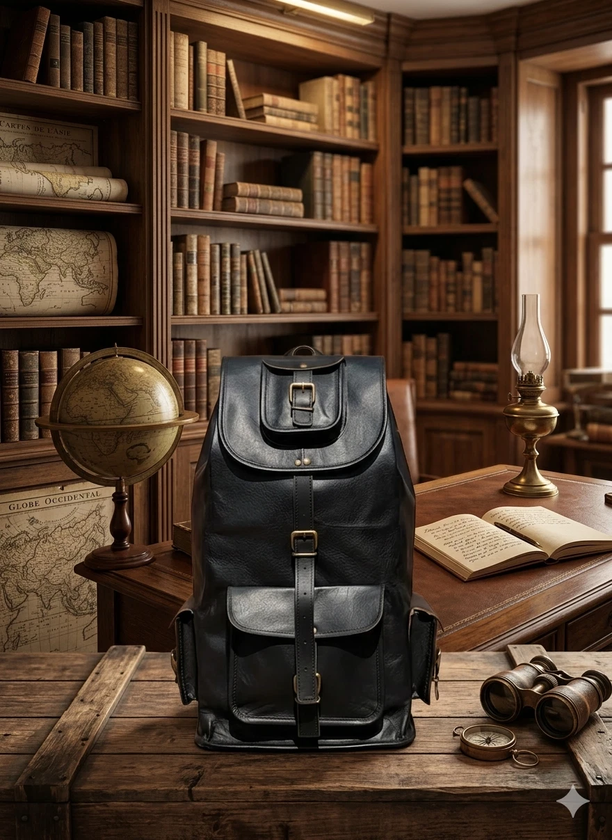 20" Laptop Rucksack Vintage Travel Genuine elegance Leather Goat Bag Gym