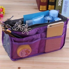 Women’s Travel Handbag Organizer Insert – Multi-Pocket Tote Purse Liner for Bag