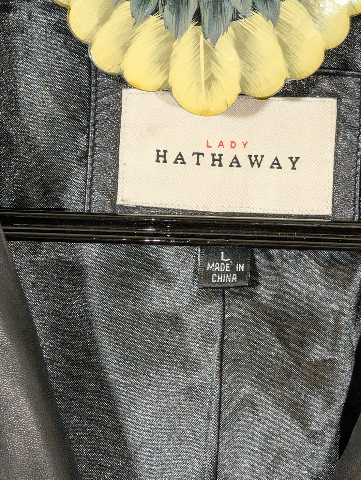 Vintage Genuine Leather Jacket Black Coat Lady Hathaway Soft Size Large