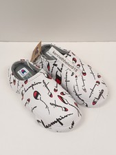 NEW CHAMPION SUPER MELOSO 3DC SLIPPERS WHITE BLACK MENS SIZE 9