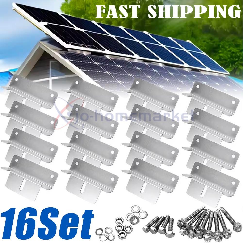 Z Bracket 16PCS for Solar Panel Lightweight Aluminum for RVs, Roof, Boats