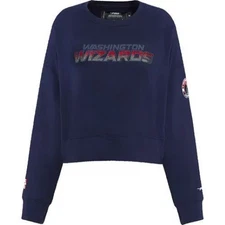 Pro Standard Women's Washington Wizards Jewel Fleece Cropped Sweatshirt Size L