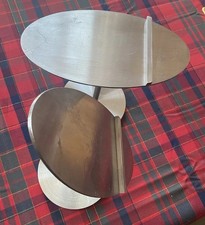 Pair Vintage Shoe Shop Display Stands Brushed Steel Very Heavy