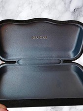 Authentic Gucci Velvet Sunglass Case Black Hard Shell Sunglasses Case Logo