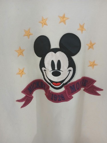 Vintage Disney Mickey & Co. Mickey Mouse Crewneck Sweatshirt Cream Large - Picture 2 of 4