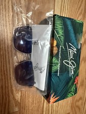 Maui Jim CUSTOM Piha Aviator Sunglasses Matte Silver Frame w/ Blue Hawaii Lens