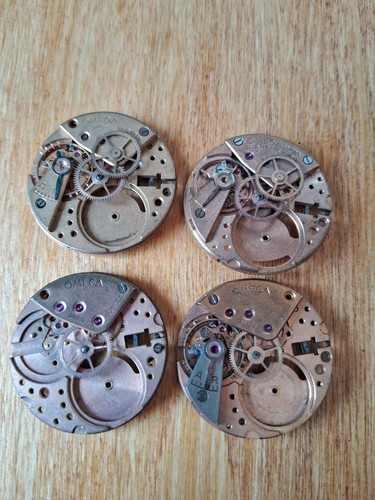 vintage 4 incomplete Omega movements for parts or repairs