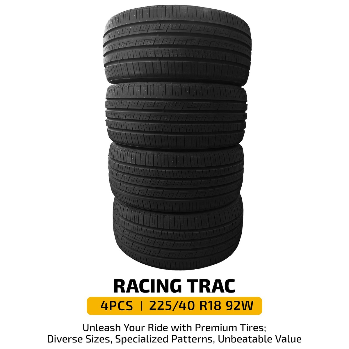 ダイヤのa4-47 4 RACING 225/40ZR18 92W UHP Tire 7.4mm Tread 420AA 50000 Miles