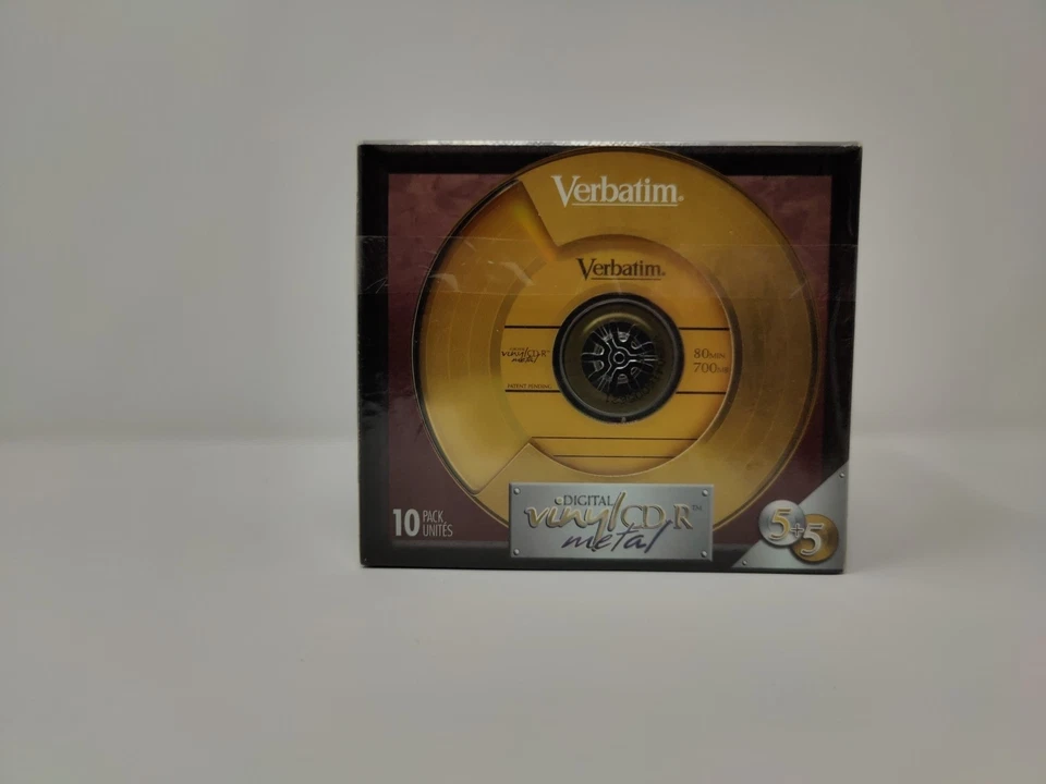 Verbatim 10PK CD-R Digital Vinyl Metal 5 Gold + 5 Platinum RARE NEW SEALED - Image 3 of 4